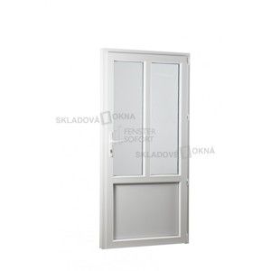  Vedlejší vchodové dveře PREMIUM, pravé, 880 x 2080 mm, barva bílá sklo ornament kůra